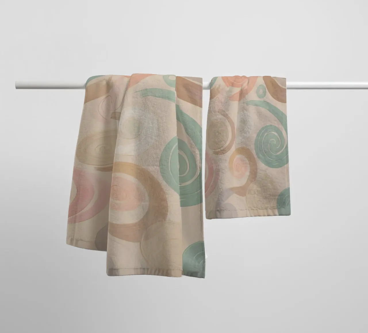 Pastel Spiral and Brushstroke Pattern towel by DesignDoodle