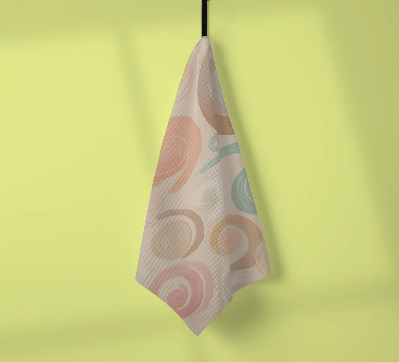 Pastel Spiral and Brushstroke Pattern tea towel by DesignDoodle