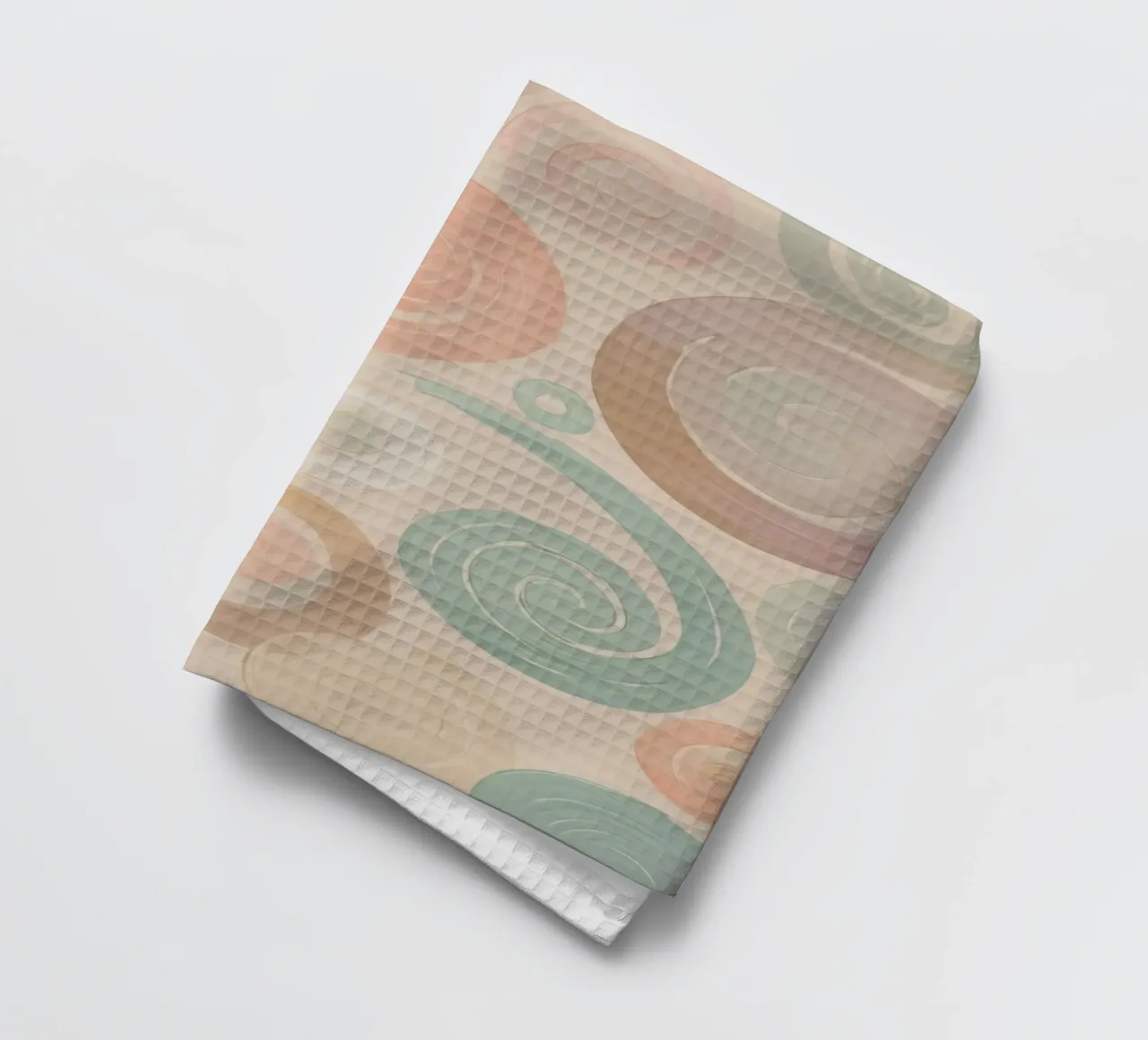 Pastel Spiral and Brushstroke Pattern tea towel by DesignDoodle