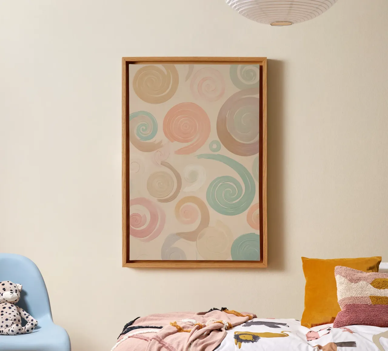 Pastel Spiral and Brushstroke Pattern canvas by DesignDoodle