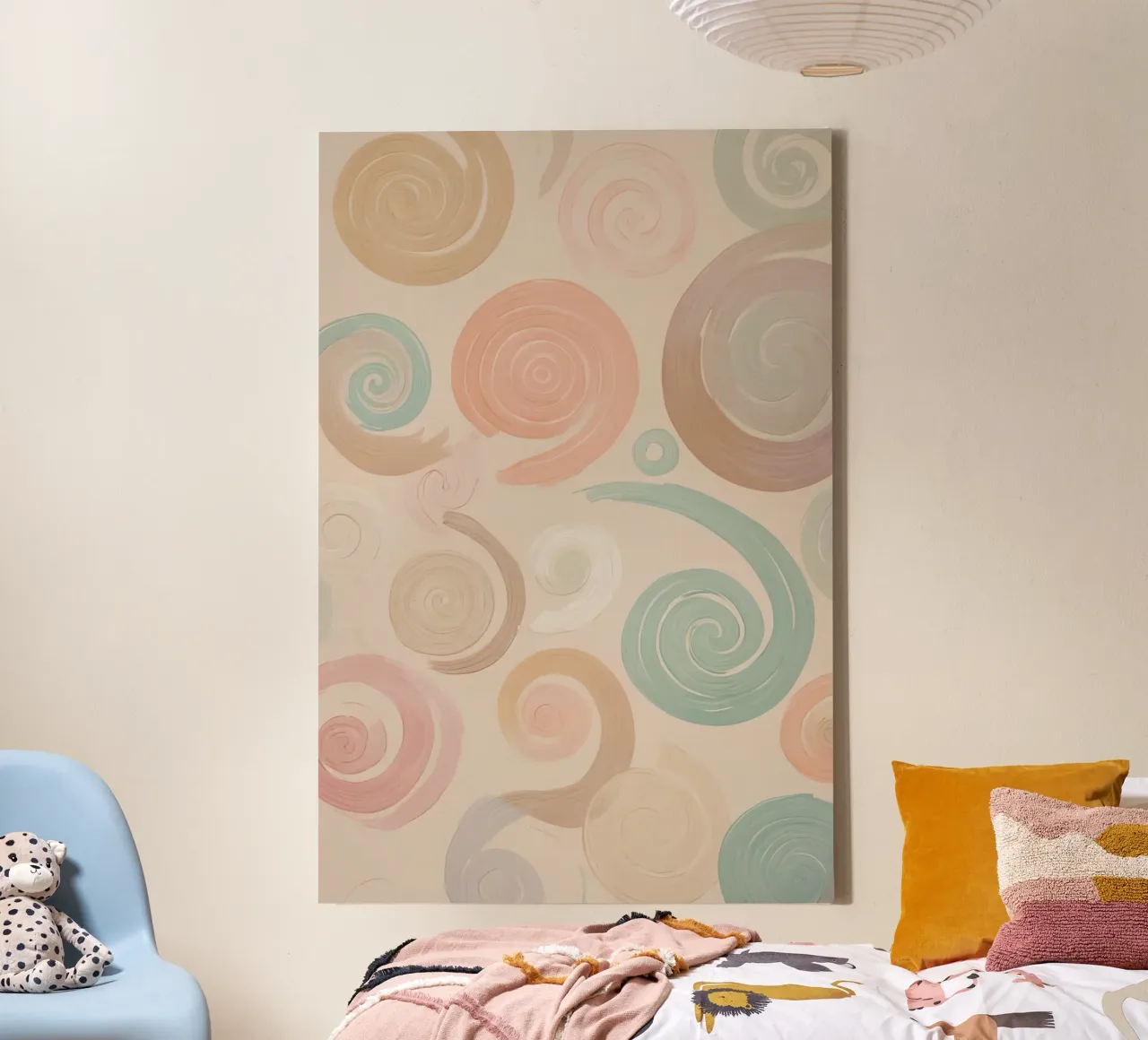 Pastel Spiral and Brushstroke Pattern canvas by DesignDoodle