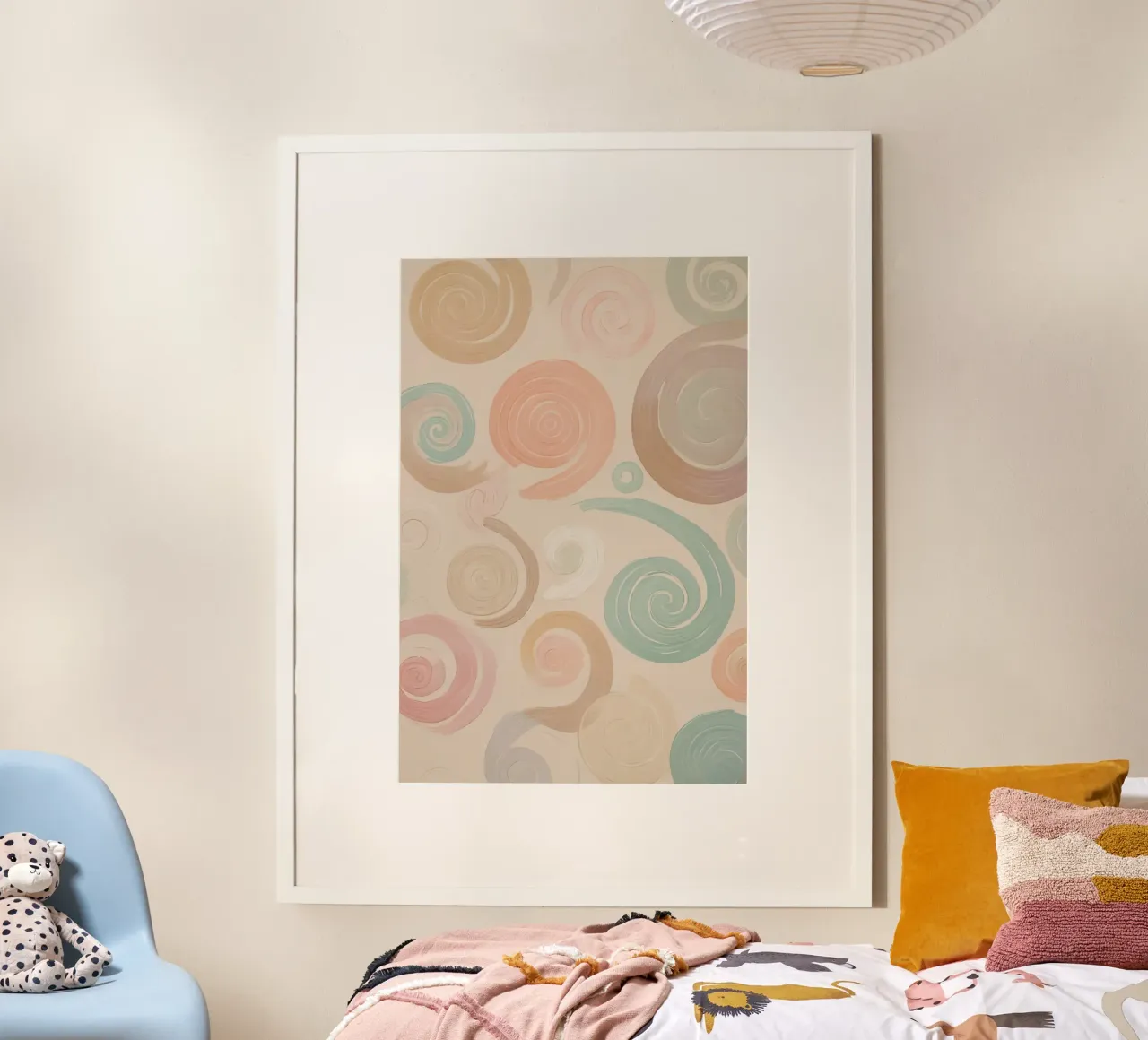 Pastel Spiral and Brushstroke Pattern hahnemühle by DesignDoodle