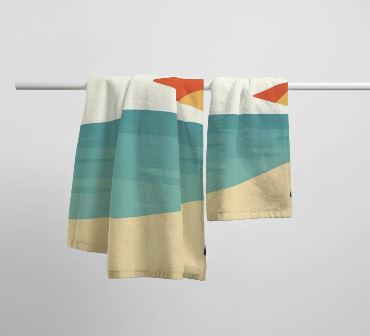 Poster vintage sulla spiaggia - Poster retrò sul sole e sul mare asciugamano da bagno da JETLAG | affiches voyage