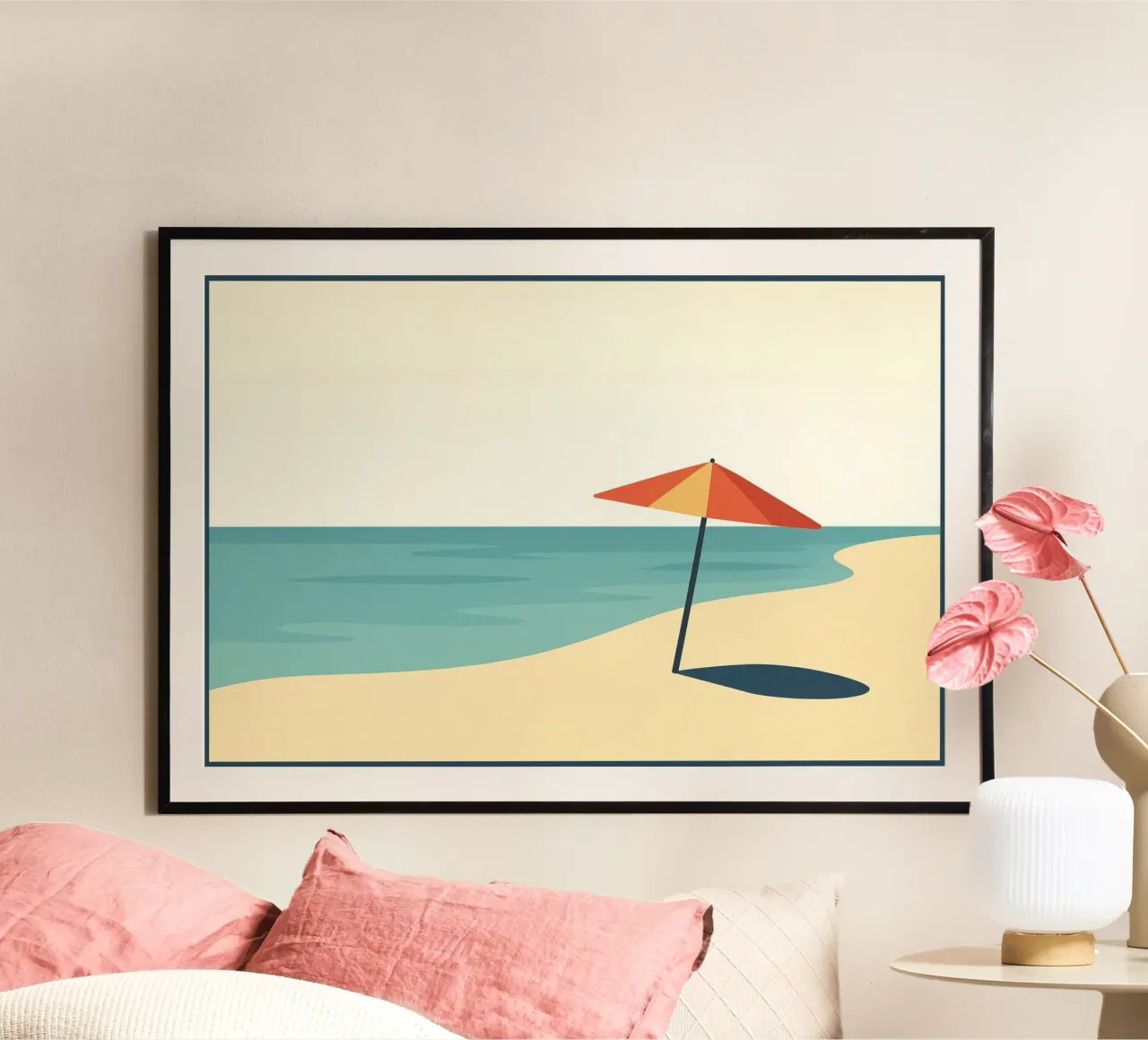 Poster vintage sulla spiaggia - Poster retrò sul sole e sul mare carta hahnemühle da JETLAG | affiches voyage