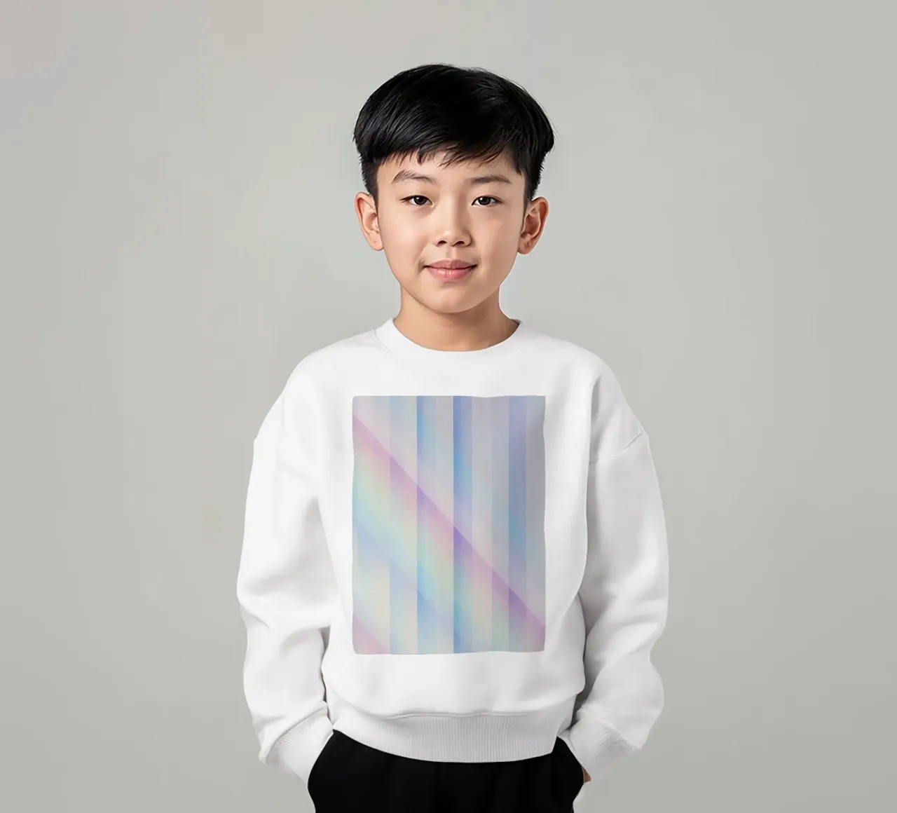 Sovrapposizione di righe pastello felpa bambino da DesignDoodle