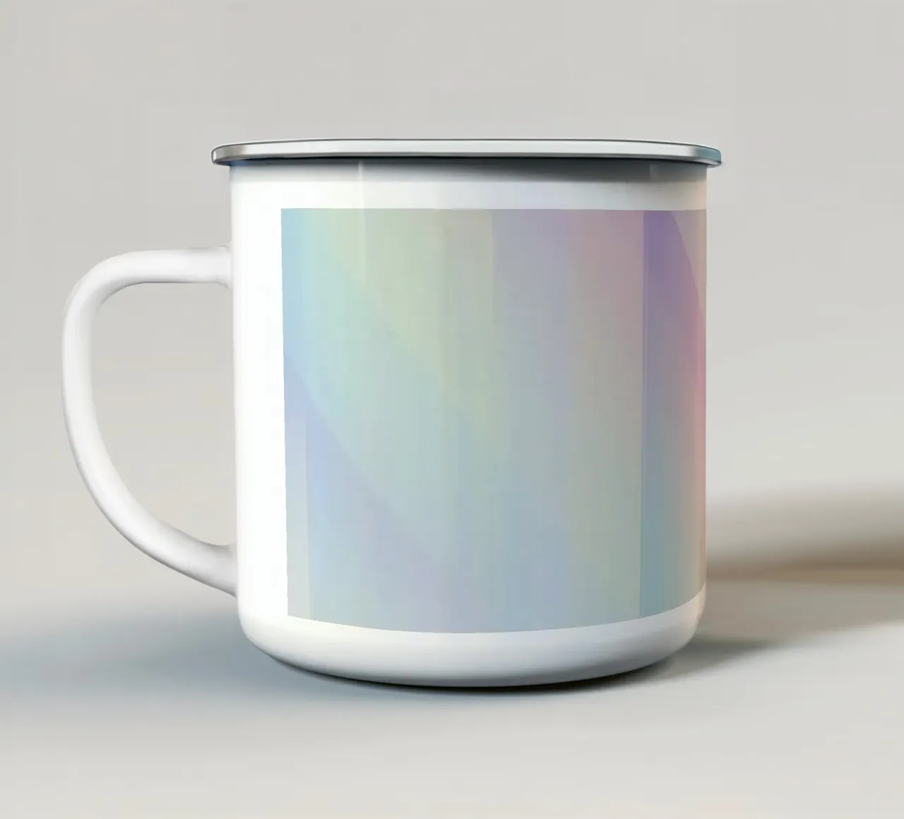 Sovrapposizione di righe pastello tazza in smalto da DesignDoodle
