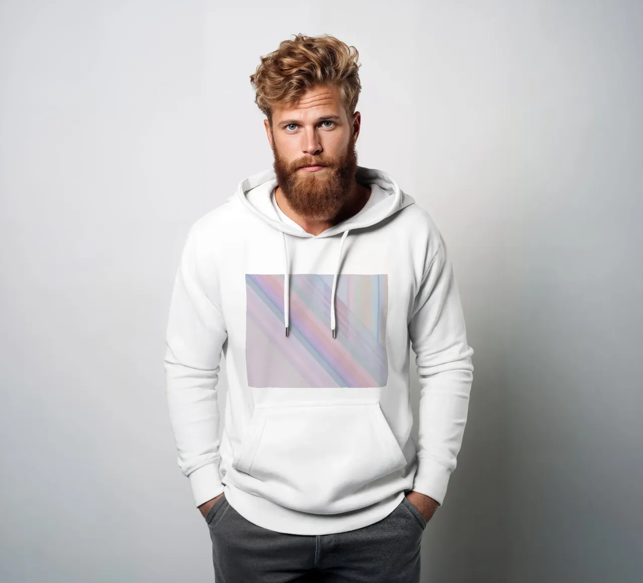 Strisce pastello arcobaleno felpa con cappuccio da DesignDoodle