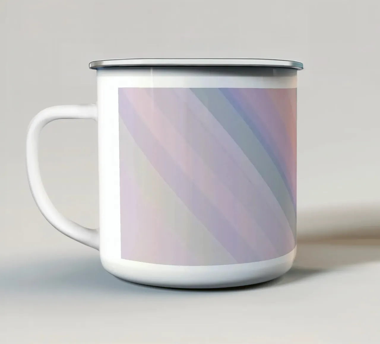 Strisce pastello arcobaleno tazza in smalto da DesignDoodle