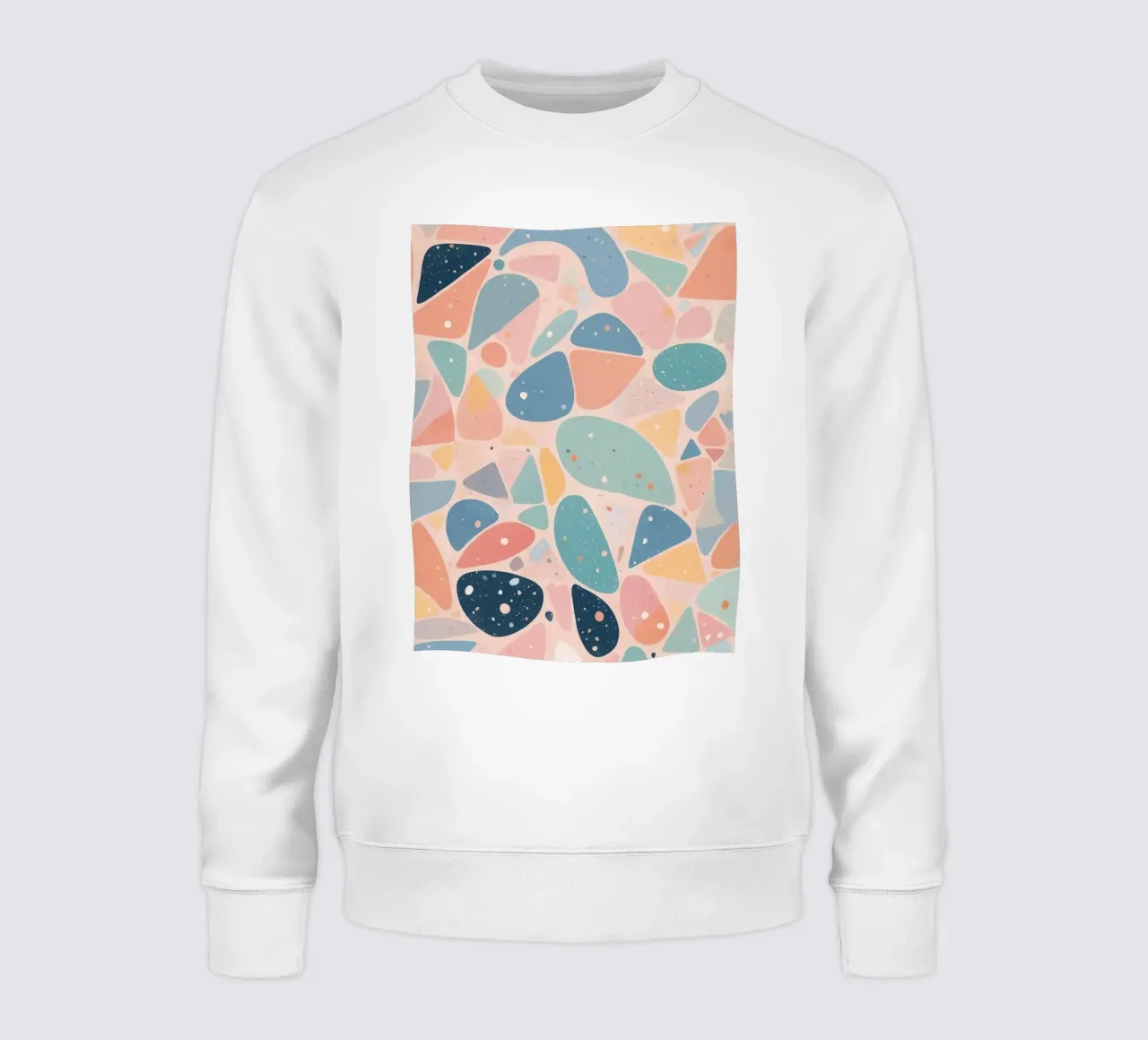 Abstract pastel terrazzopatroon sweatshirt van DesignDoodle