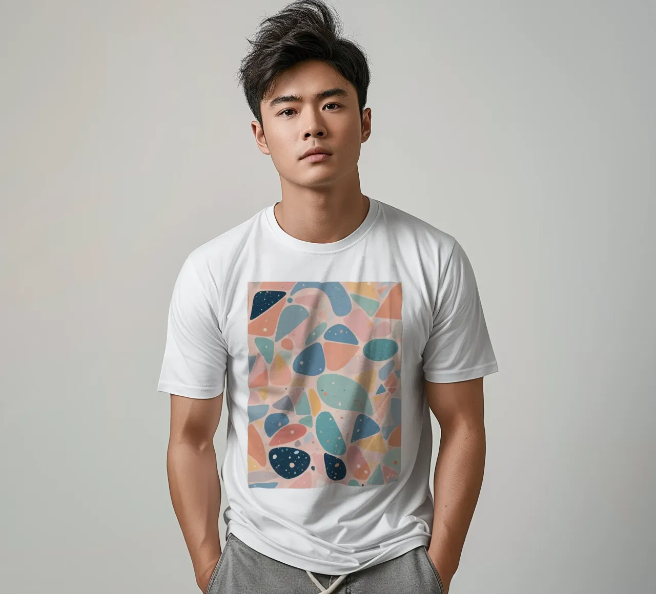 Abstract Pastel Terrazzo Pattern t-shirt da DesignDoodle