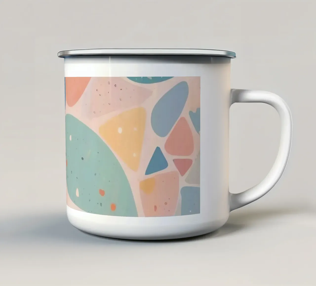 Abstract Pastel Terrazzo Pattern tazza in smalto da DesignDoodle
