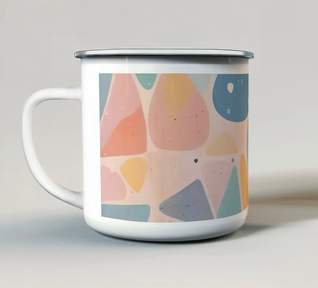 Abstract Pastel Terrazzo Pattern tazza in smalto da DesignDoodle
