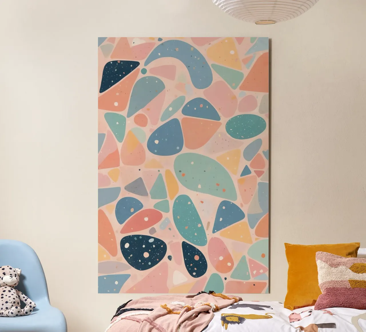Abstract Pastel Terrazzo Pattern alluminio dibond da DesignDoodle