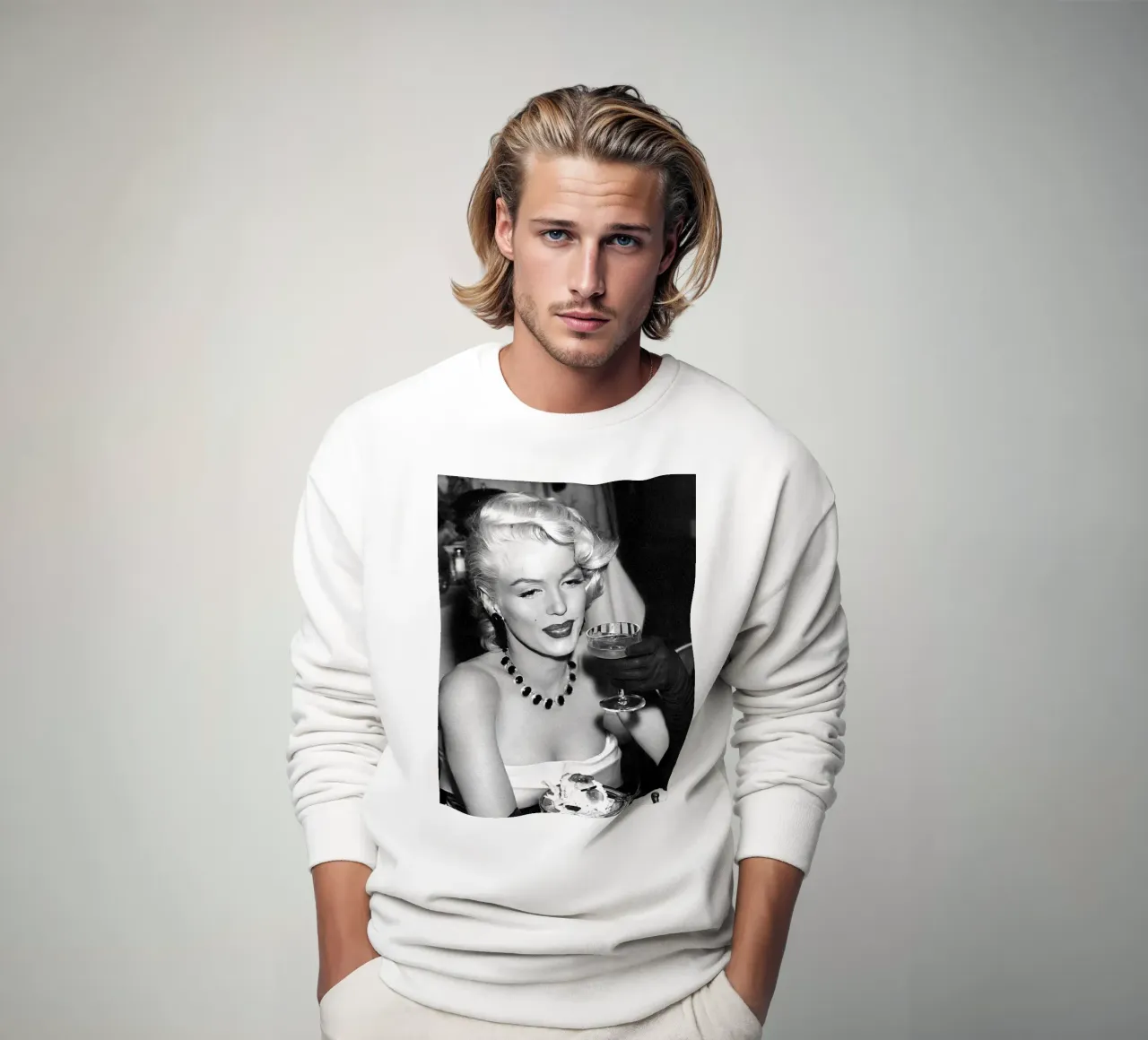 Marilyn Monroe che beve Martini felpa da valentinomartinst
