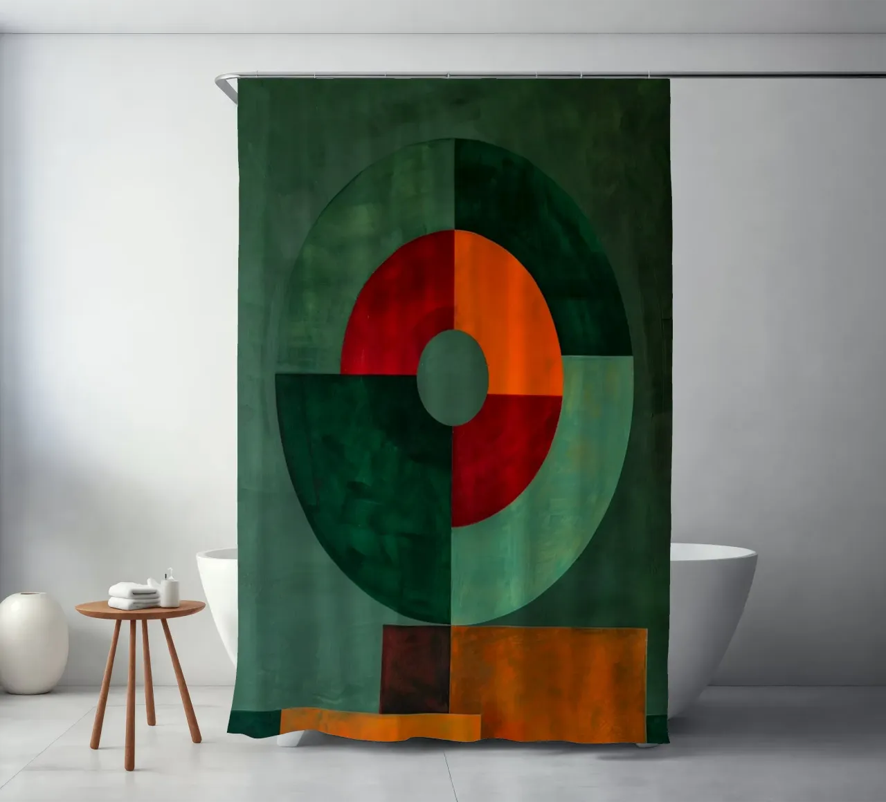 Study of Form and Color shower curtain by Mosaic Dialogue