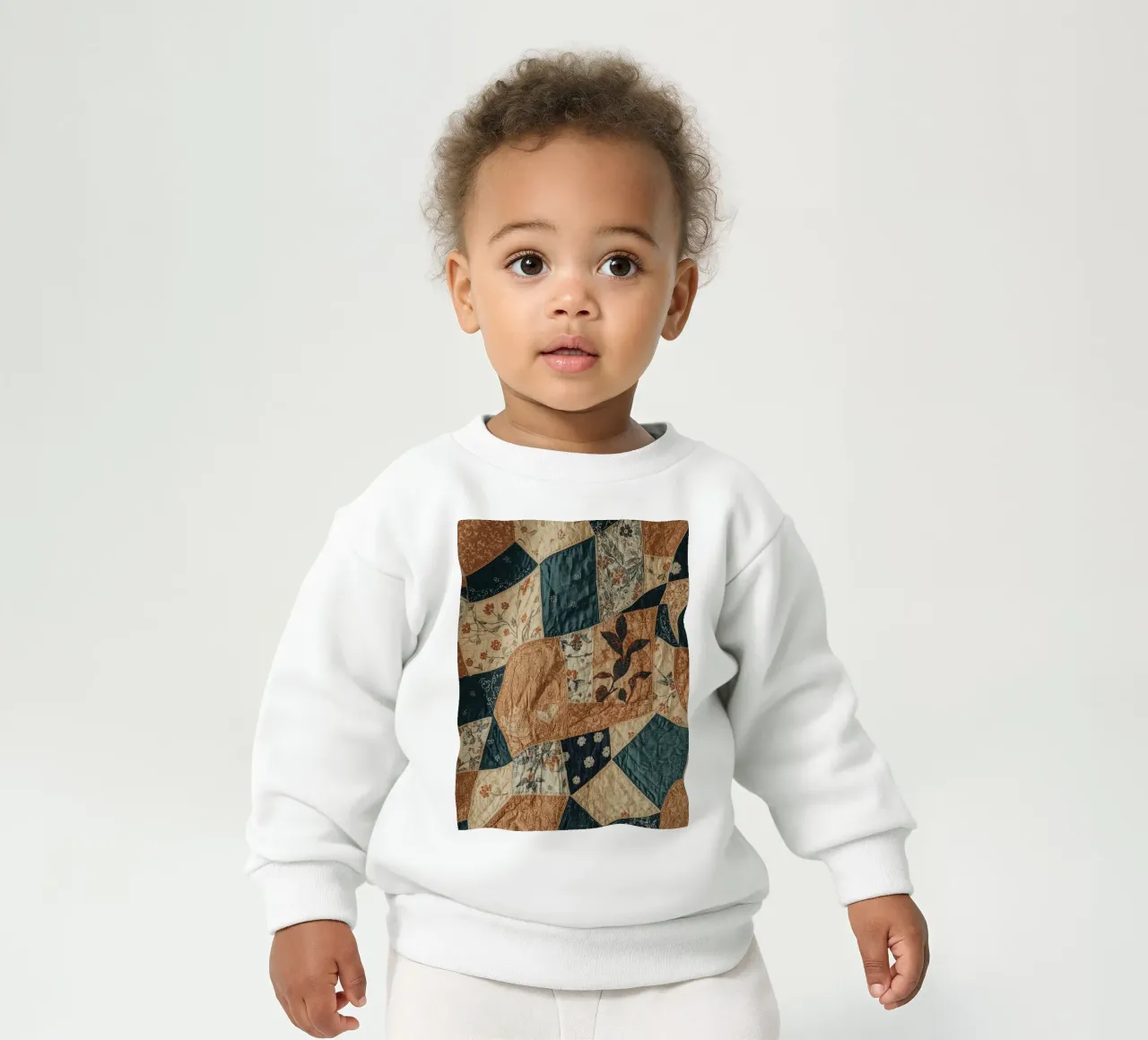Patchwork Quilt with Floral and Abstract Patterns baby sweatshirt by DesignDoodle