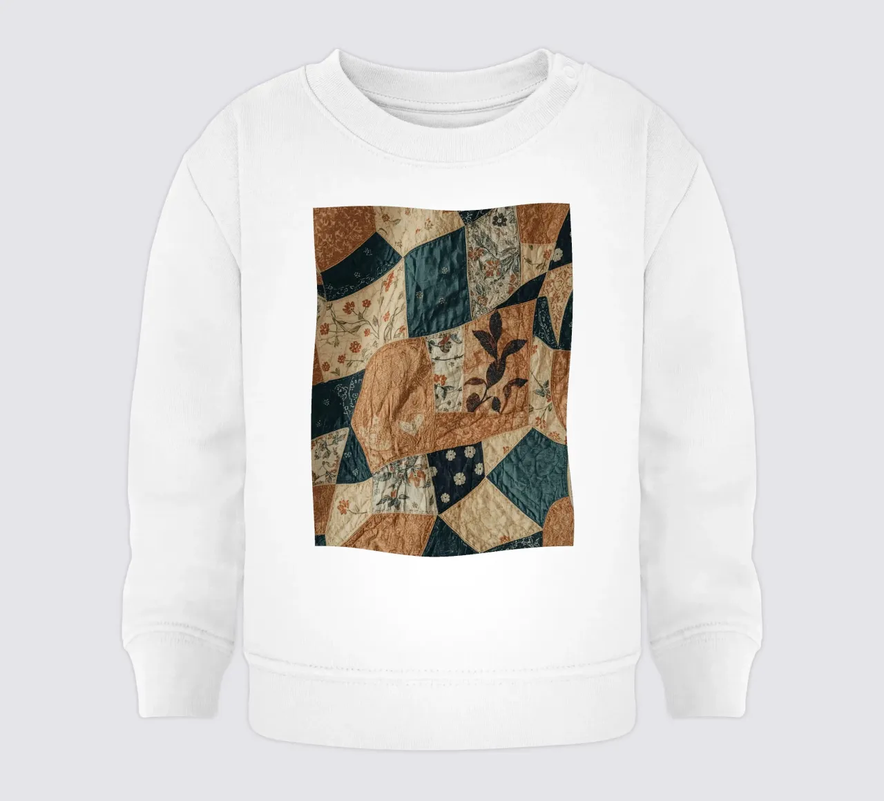 Patchwork Quilt with Floral and Abstract Patterns baby sweatshirt by DesignDoodle