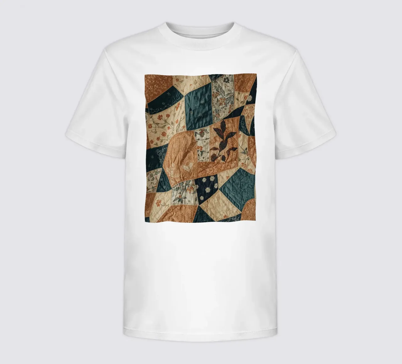 Trapunta patchwork con motivi floreali e astratti t-shirt bambini da DesignDoodle