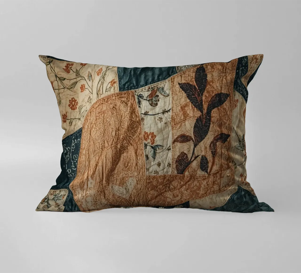 Trapunta patchwork con motivi floreali e astratti cuscino da DesignDoodle