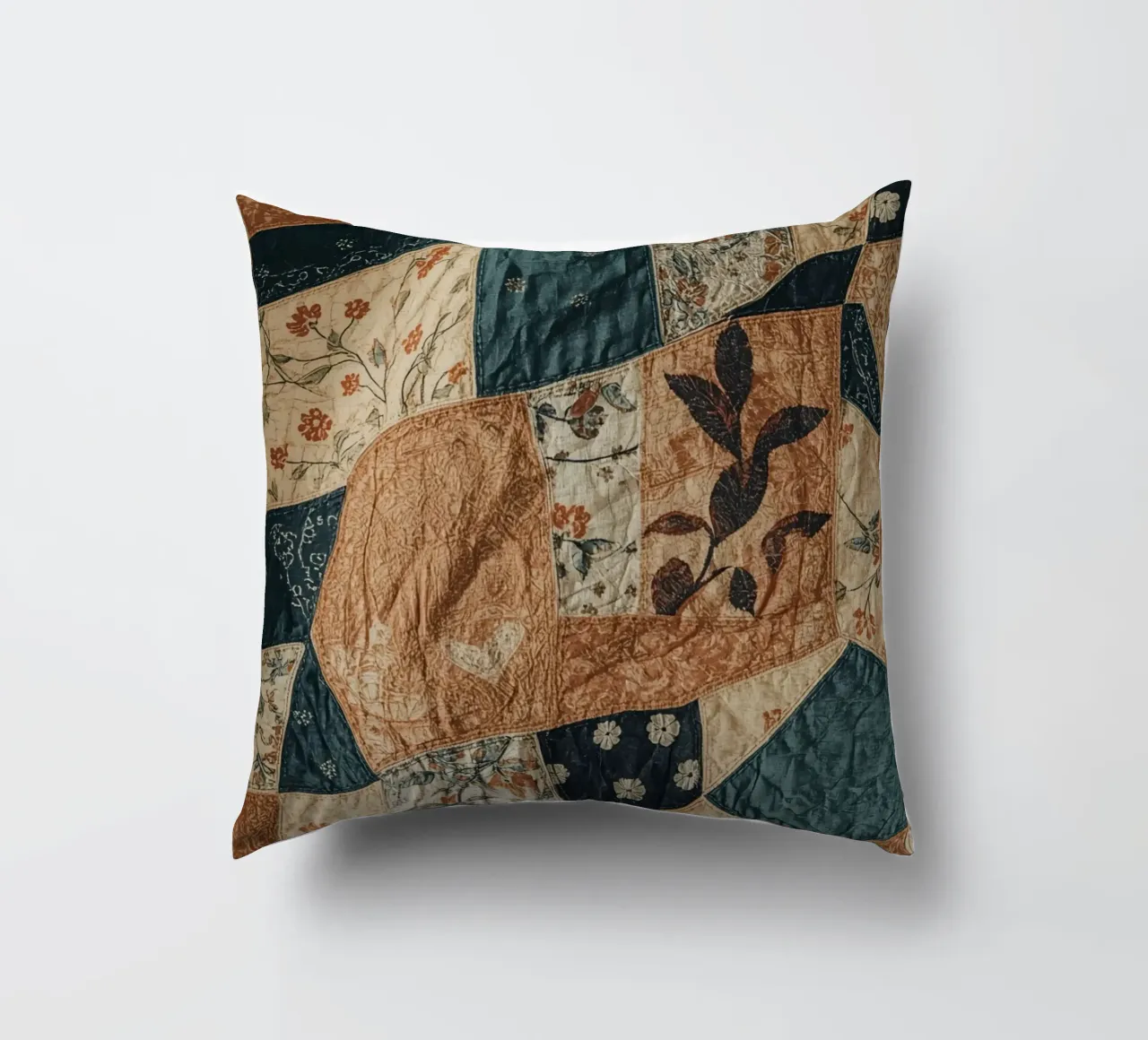 Trapunta patchwork con motivi floreali e astratti cuscino da DesignDoodle