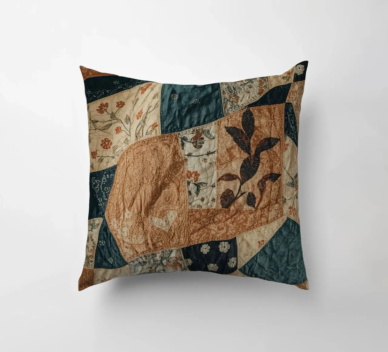 Trapunta patchwork con motivi floreali e astratti cuscino da DesignDoodle