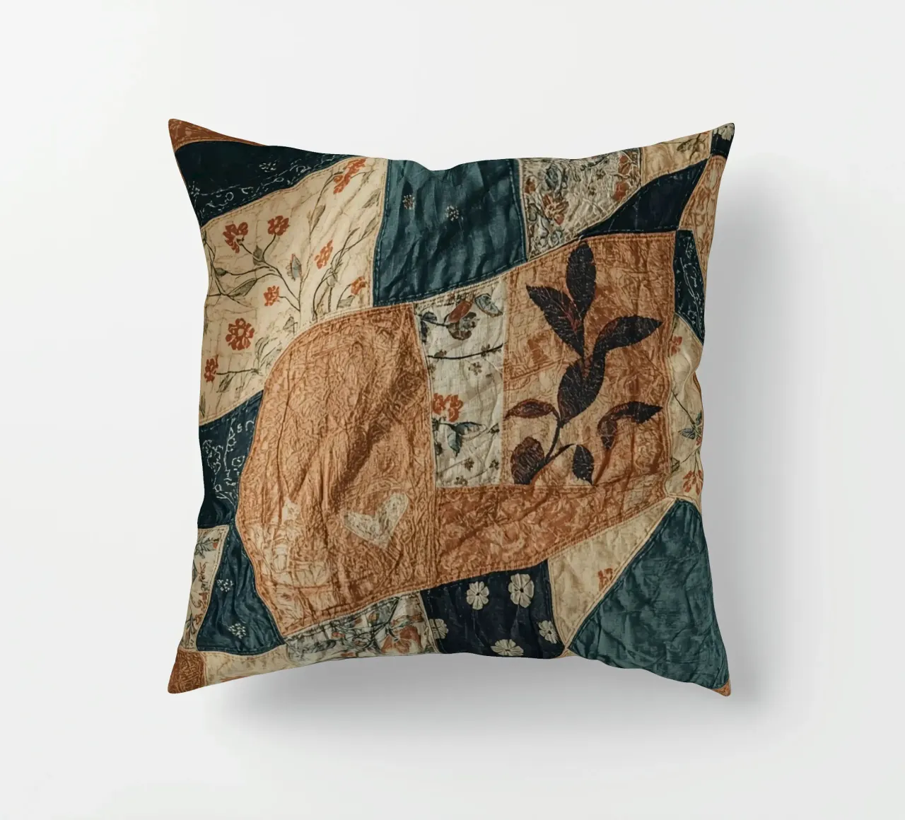 Trapunta patchwork con motivi floreali e astratti cuscino da DesignDoodle