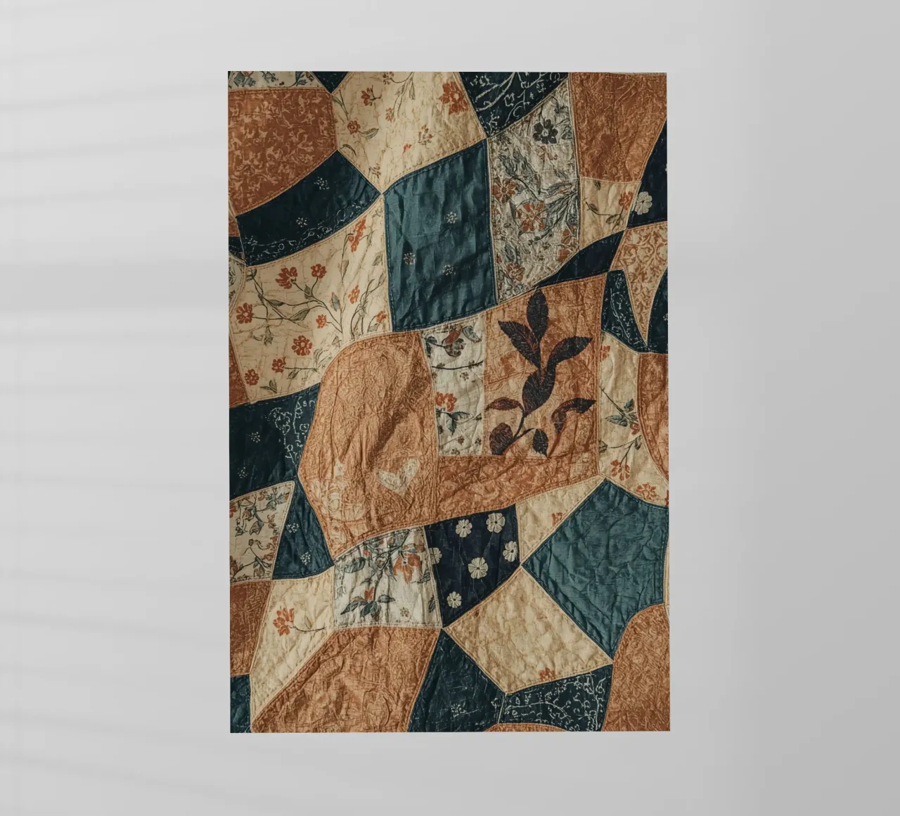 Trapunta patchwork con motivi floreali e astratti pellicola backlit da DesignDoodle