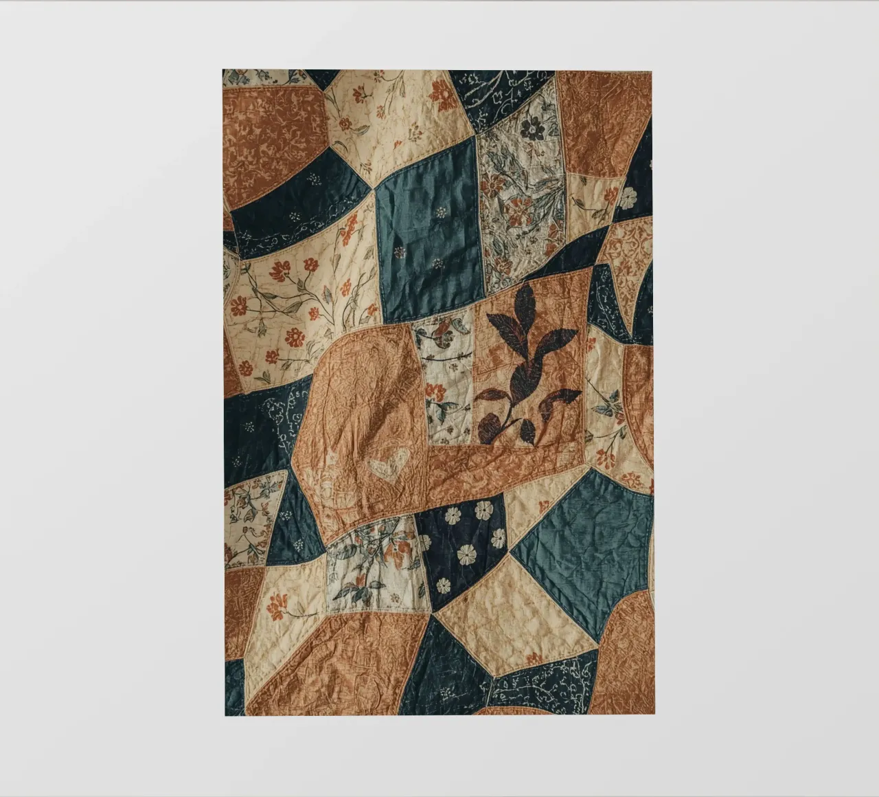 Patchwork Quilt with Floral and Abstract Patterns pvc cover by DesignDoodle
