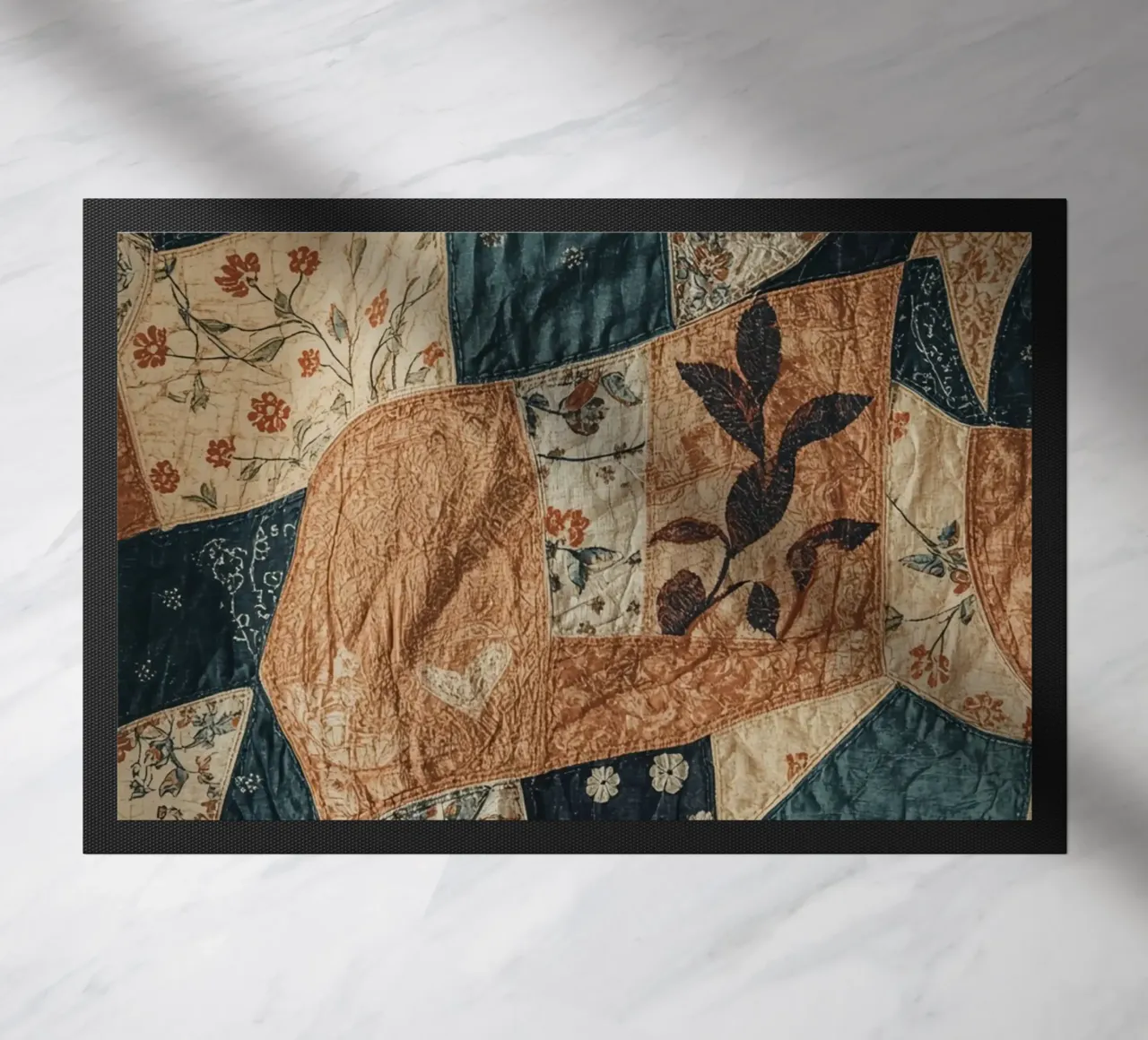 Trapunta patchwork con motivi floreali e astratti zerbino da DesignDoodle