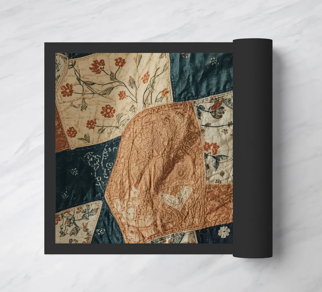Trapunta patchwork con motivi floreali e astratti zerbino da DesignDoodle