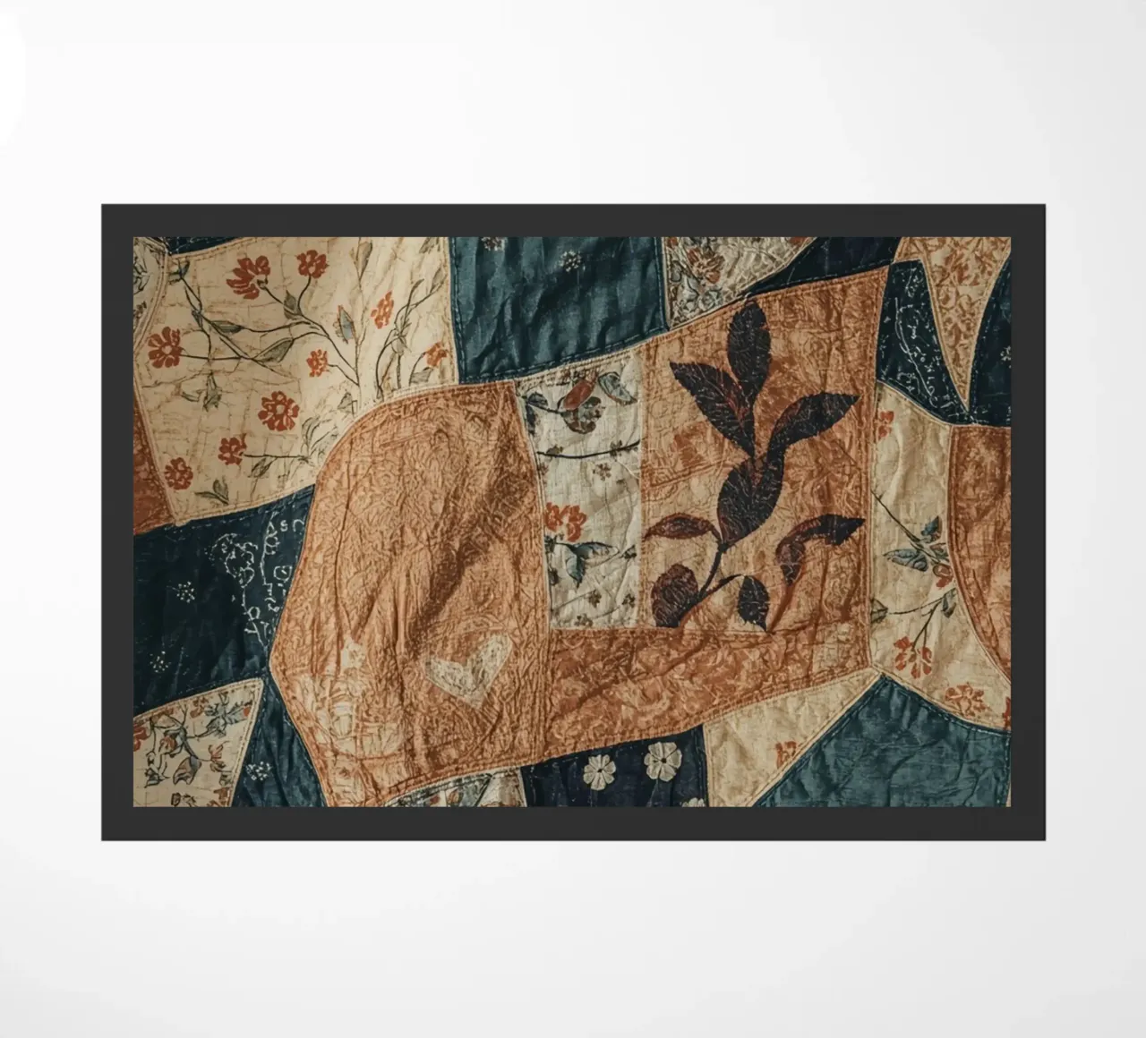 Trapunta patchwork con motivi floreali e astratti zerbino da DesignDoodle