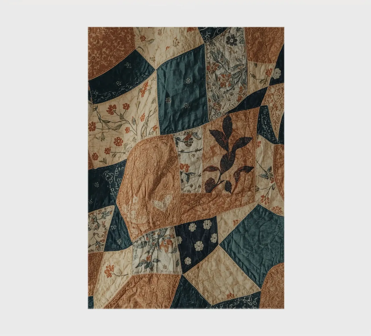 Patchwork Quilt avec motifs floraux et abstraits carnet de notes de DesignDoodle