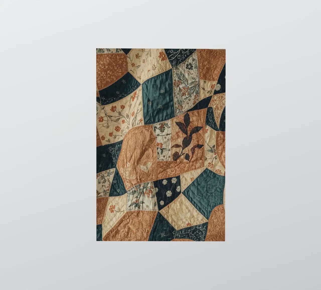 Patchwork quilt met bloem- en abstracte patronen sticker van DesignDoodle
