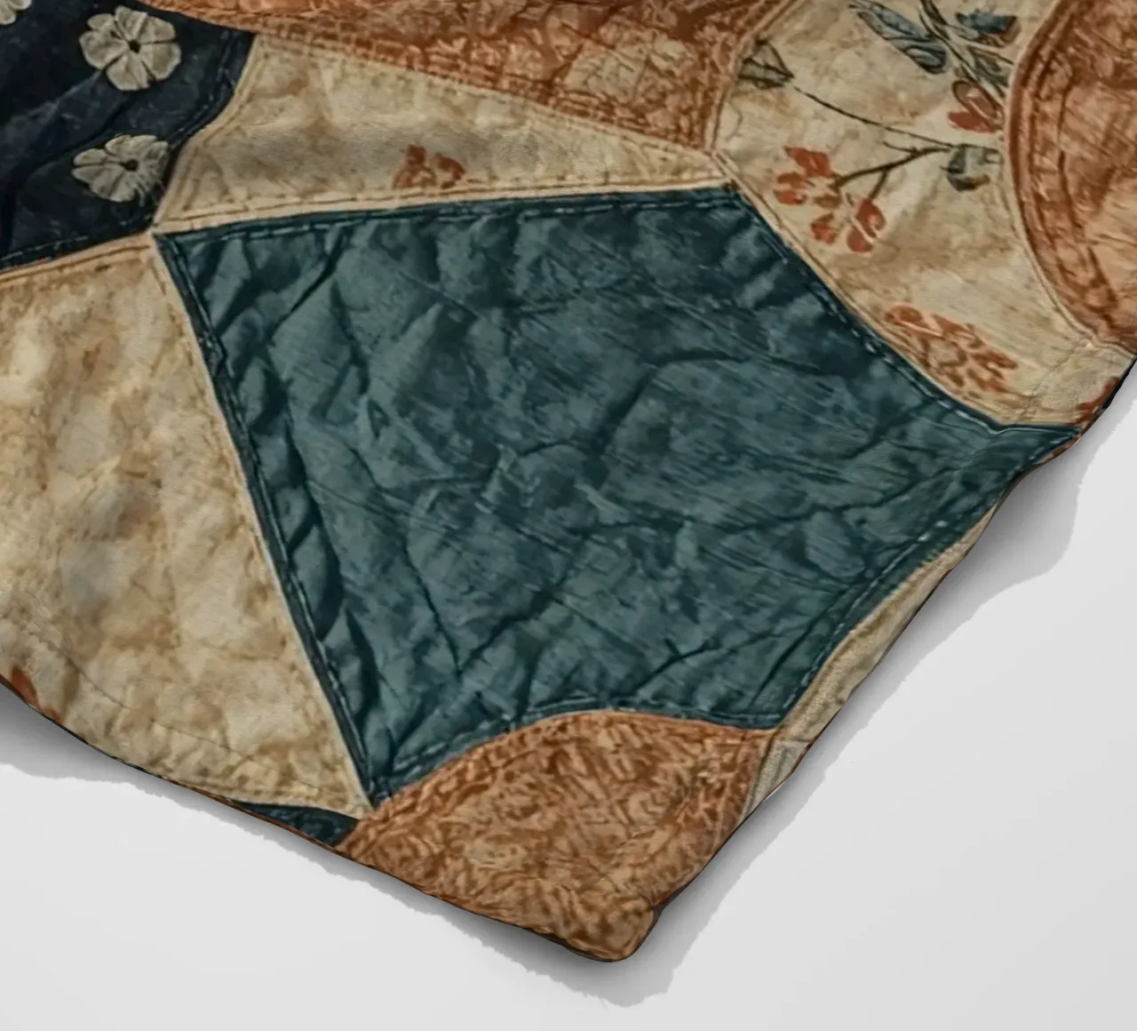Patchwork quilt met bloem- en abstracte patronen fleecedeken van DesignDoodle