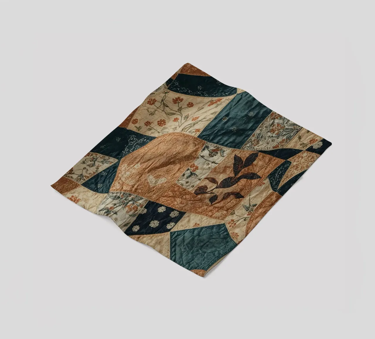 Patchwork quilt met bloem- en abstracte patronen fleecedeken van DesignDoodle