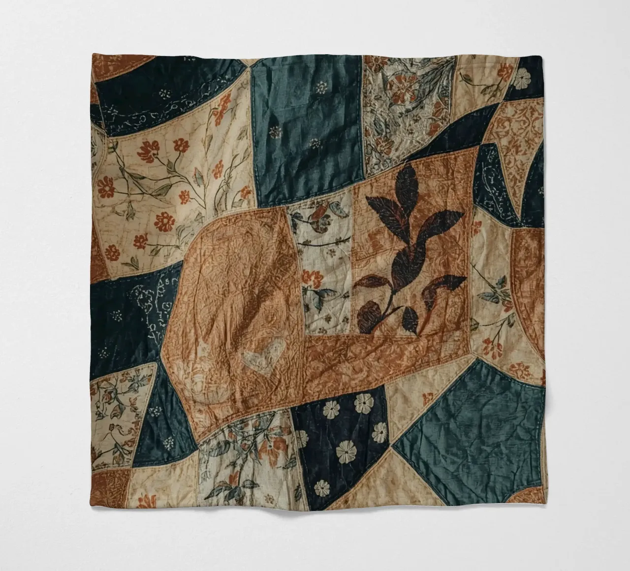 Patchwork quilt met bloem- en abstracte patronen fleecedeken van DesignDoodle