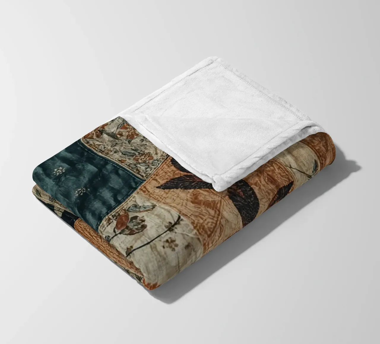 Patchwork quilt met bloem- en abstracte patronen fleecedeken van DesignDoodle