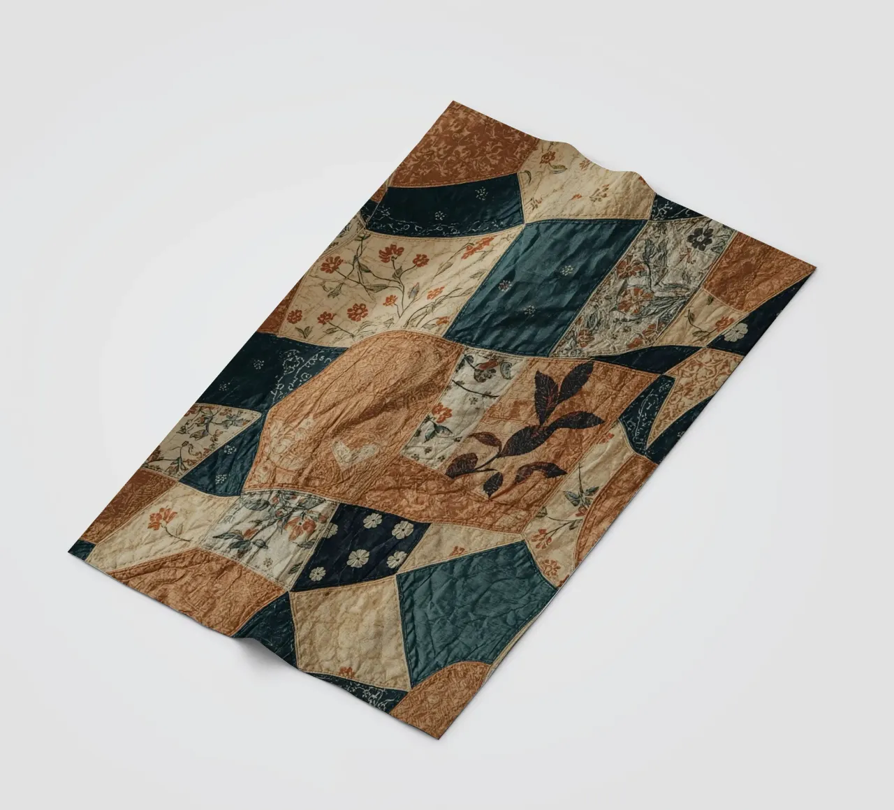 Patchwork quilt met bloem- en abstracte patronen fleecedeken van DesignDoodle