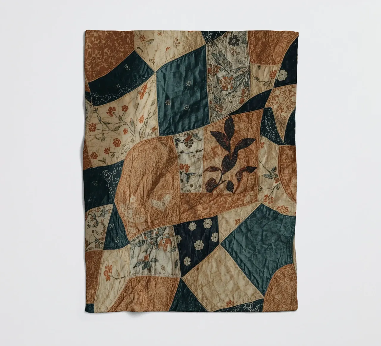 Patchwork quilt met bloem- en abstracte patronen fleecedeken van DesignDoodle