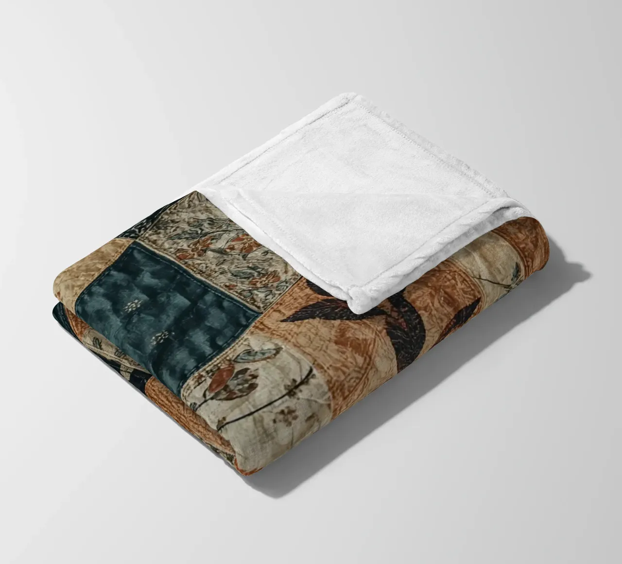 Patchwork quilt met bloem- en abstracte patronen fleecedeken van DesignDoodle