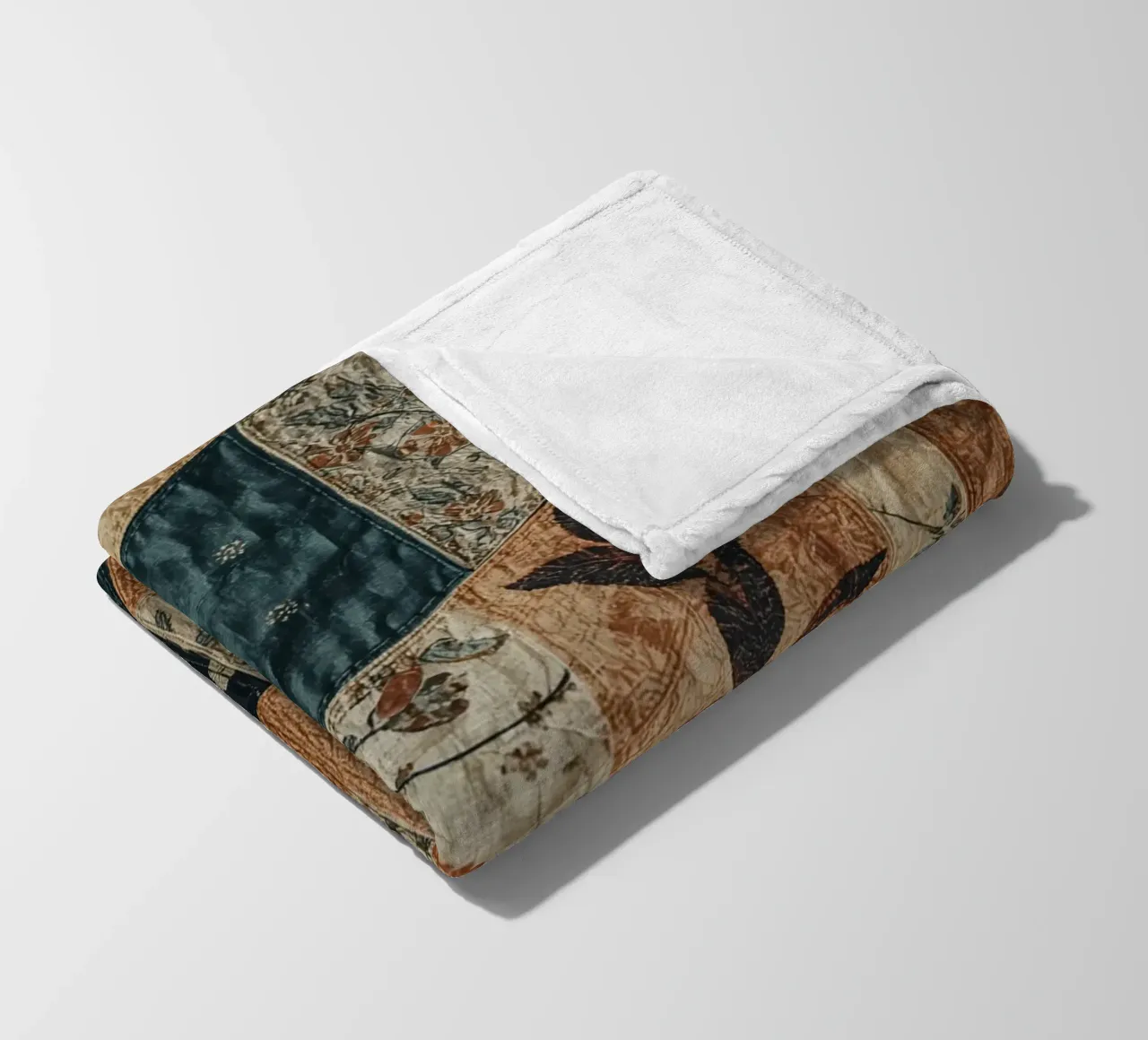 Patchwork quilt met bloem- en abstracte patronen fleecedeken van DesignDoodle
