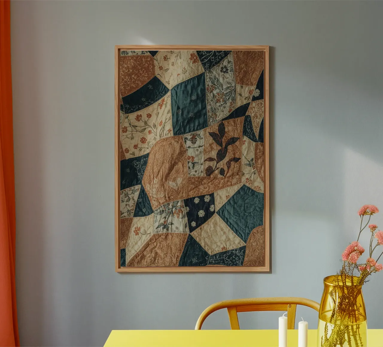 Patchwork Quilt with Floral and Abstract Patterns forex plate by DesignDoodle