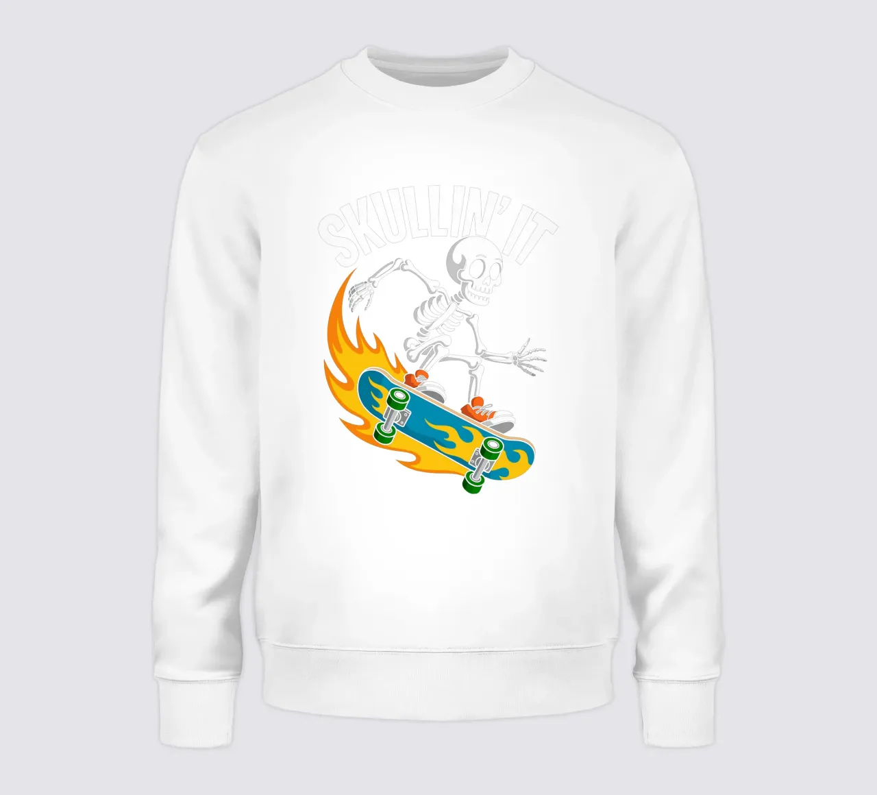 Skullin' It - Squelette Skateur en Feu felpa da Plain Thoughts