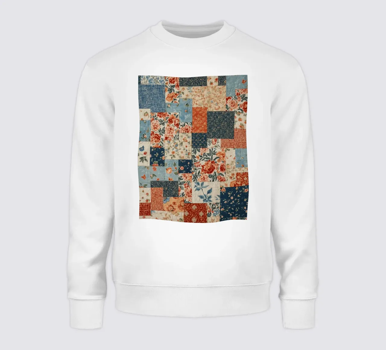 Patchwork-Quilt mit floralen und geometrischen Mustern Sweatshirt von DesignDoodle