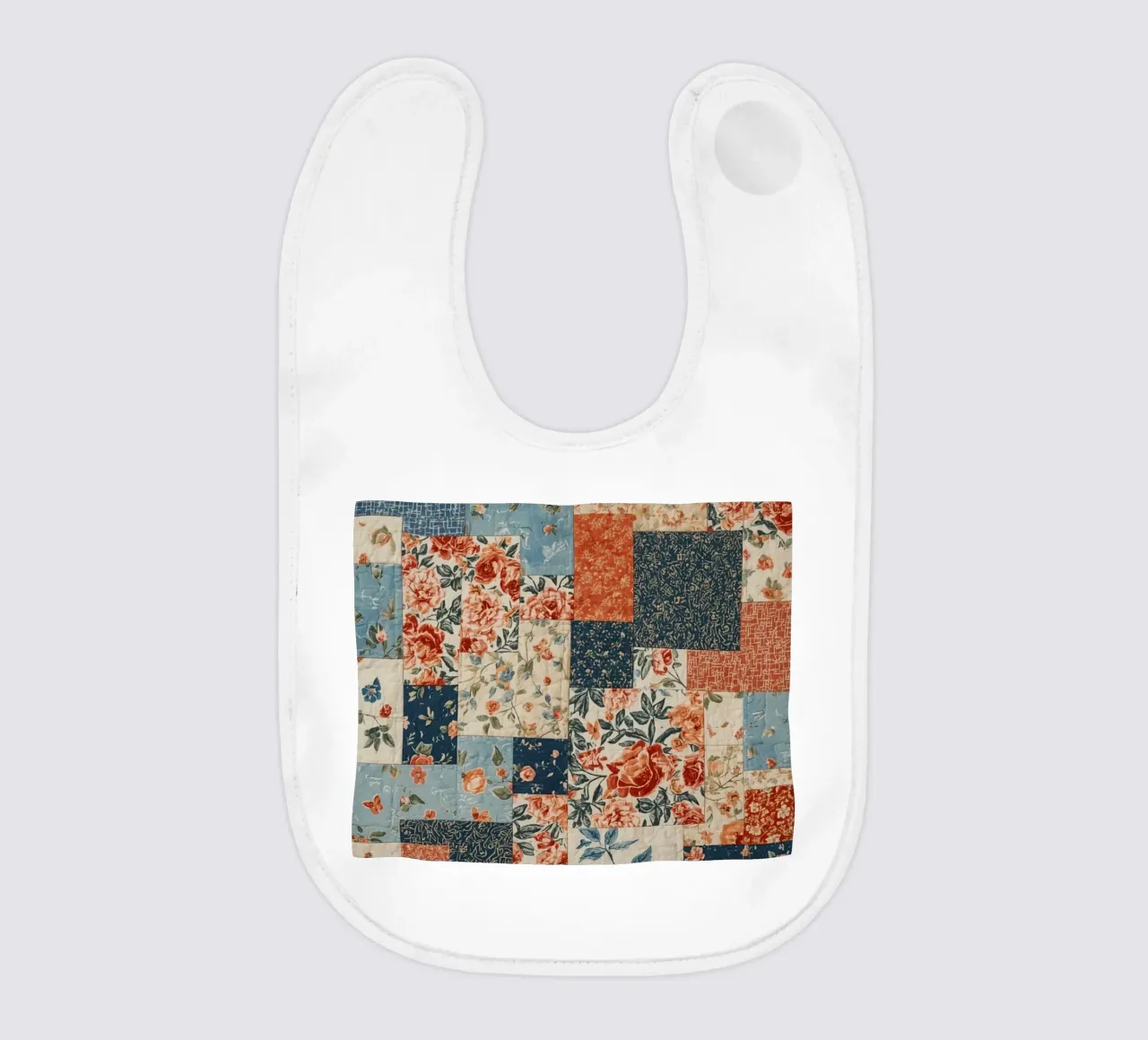 Trapunta patchwork con motivi floreali e geometrici bavaglino da DesignDoodle