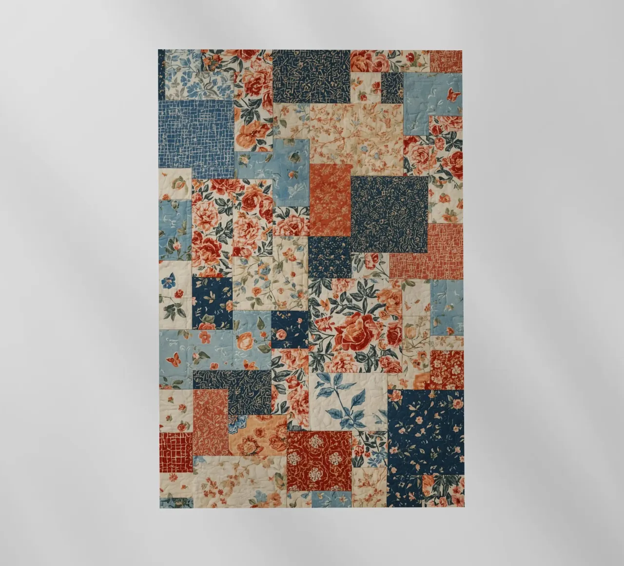 Trapunta patchwork con motivi floreali e geometrici pellicola backlit da DesignDoodle