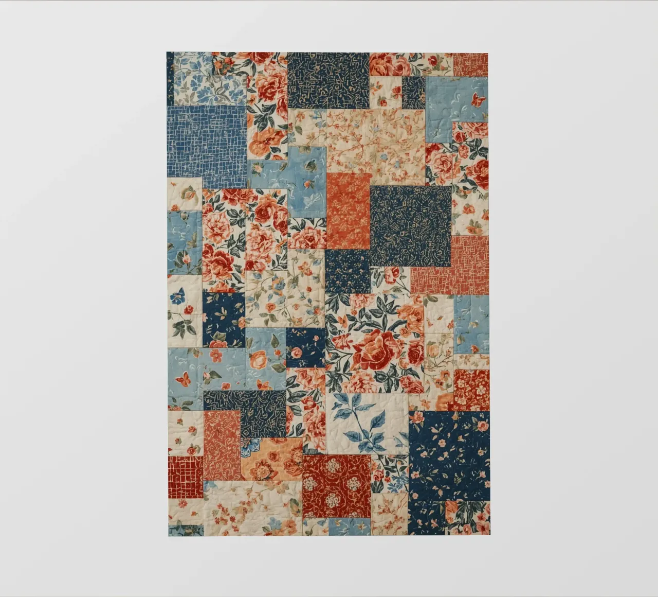 Trapunta patchwork con motivi floreali e geometrici pellicola backlit da DesignDoodle