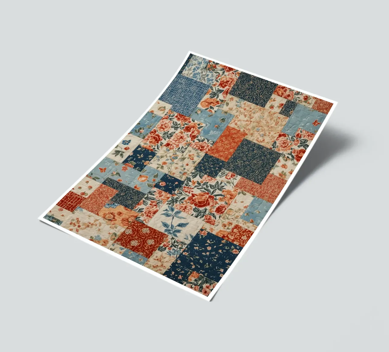 Patchwork Quilt with Floral and Geometric Patterns sticker sheet by DesignDoodle