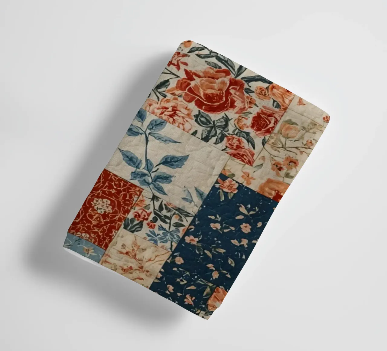 Patchwork Quilt with Floral and Geometric Patterns towel by DesignDoodle