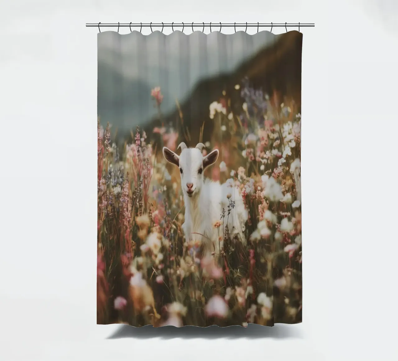 Goat In Bloom tenda da doccia da treechild